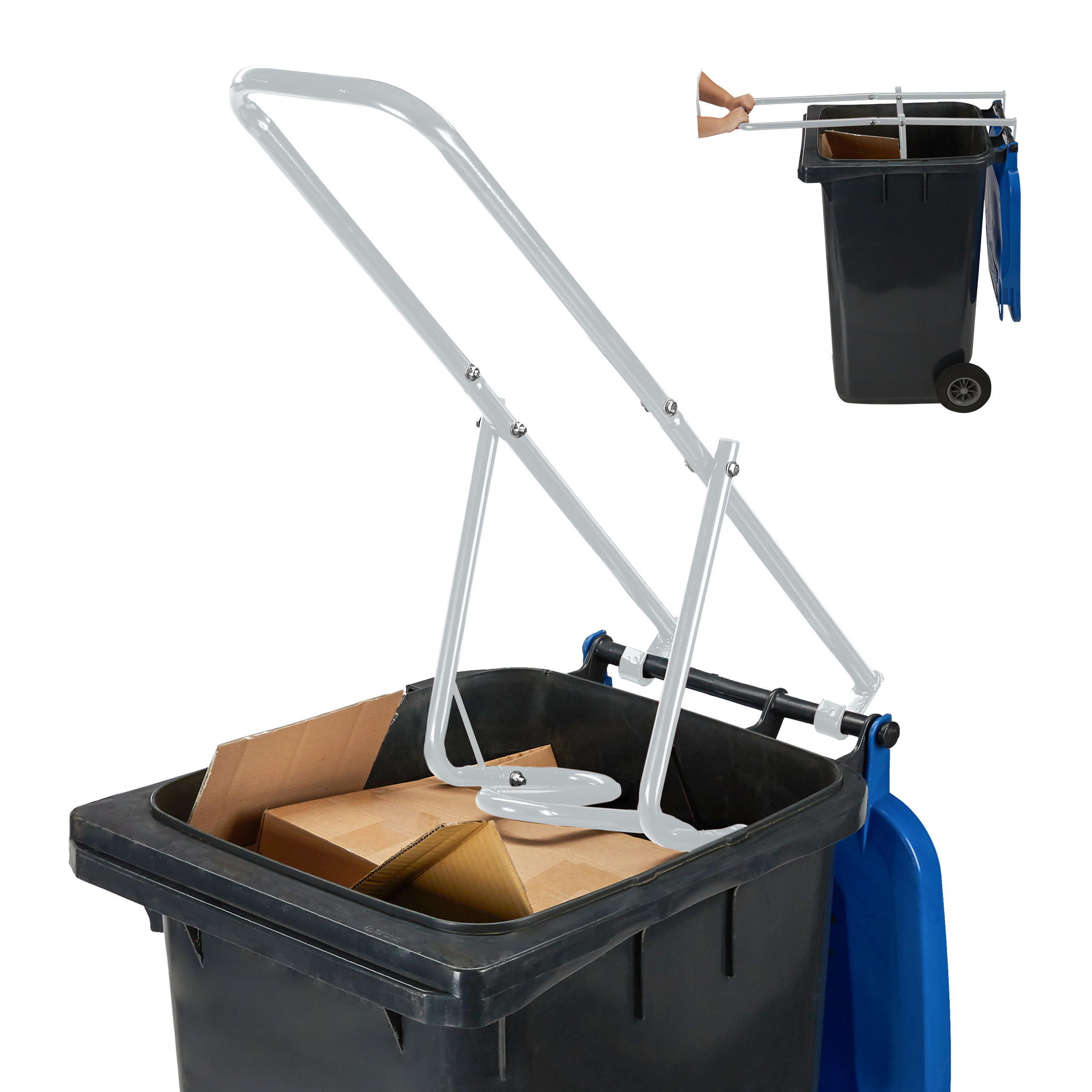 MÜLLPRESSE - Grau, Metall (35/41/95cm) - Relaxdays