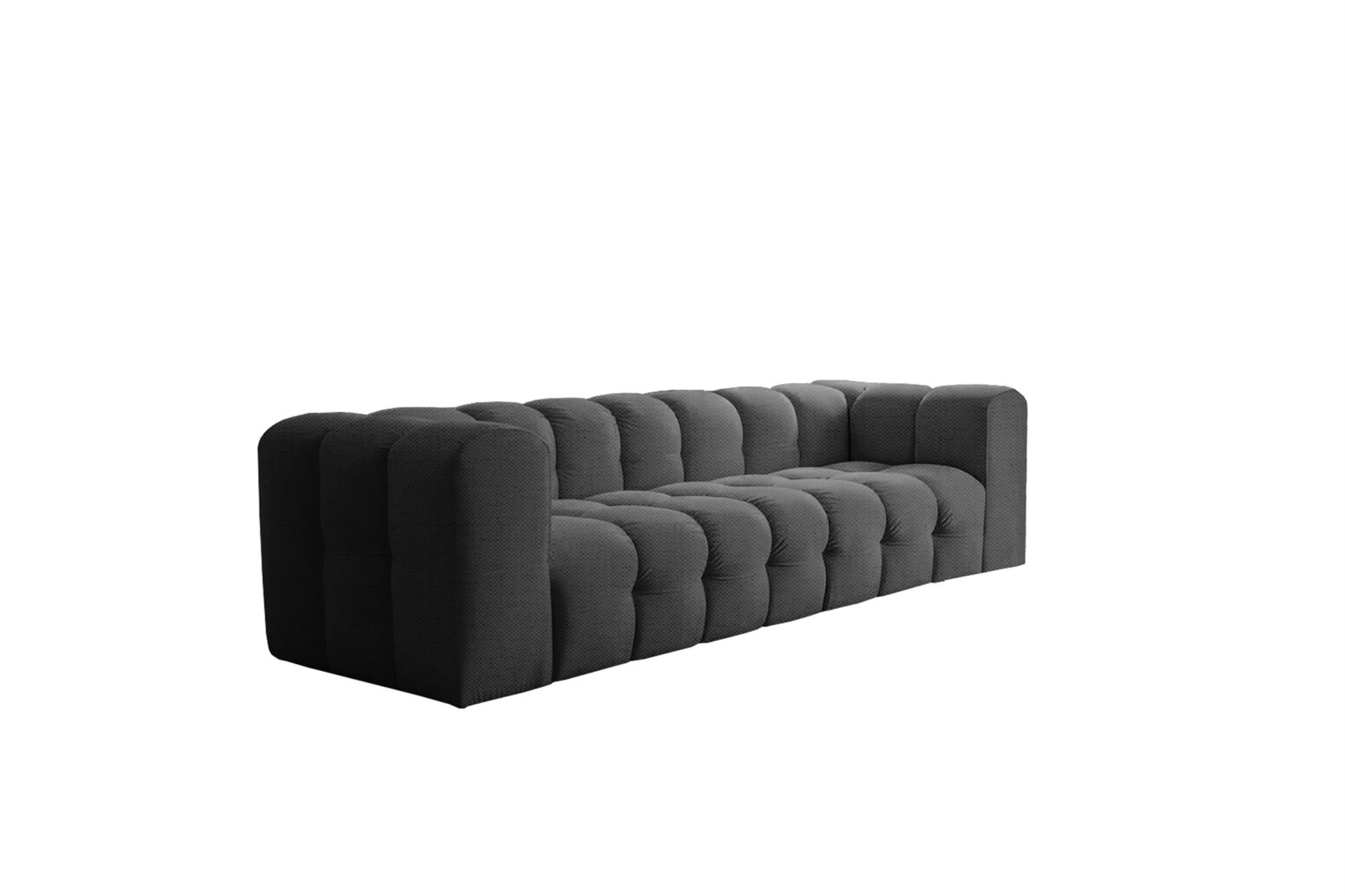 SOFA 4-sitzer Solvie In Moly - Anthrazit, Holzwerkstoff/Textil (250/75/106cm) - Fun Möbel