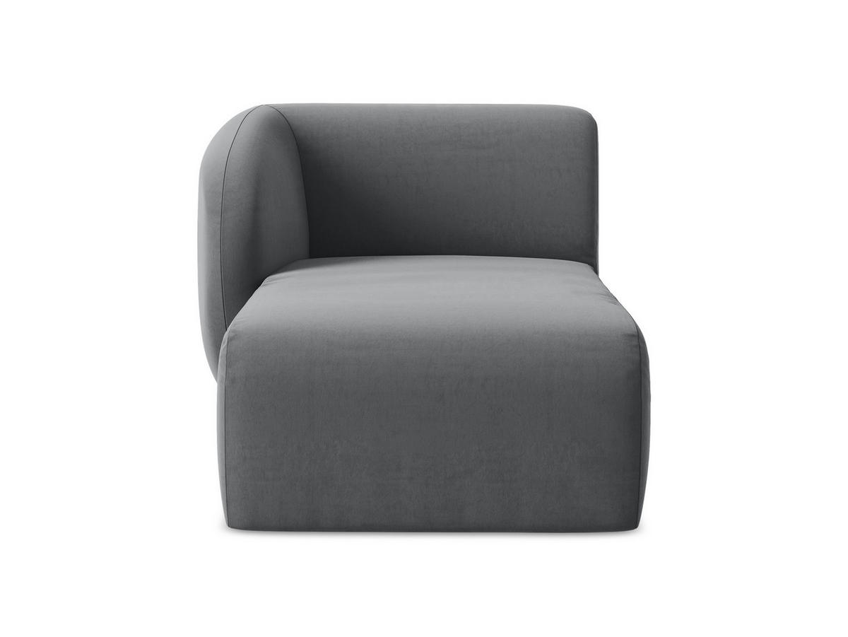 SOFAELEMENT Links Samt Stoff Grau - Edelstahlfarben/Schwarz, Holzwerkstoff/Kunststoff (91/75/166cm) - Makamii