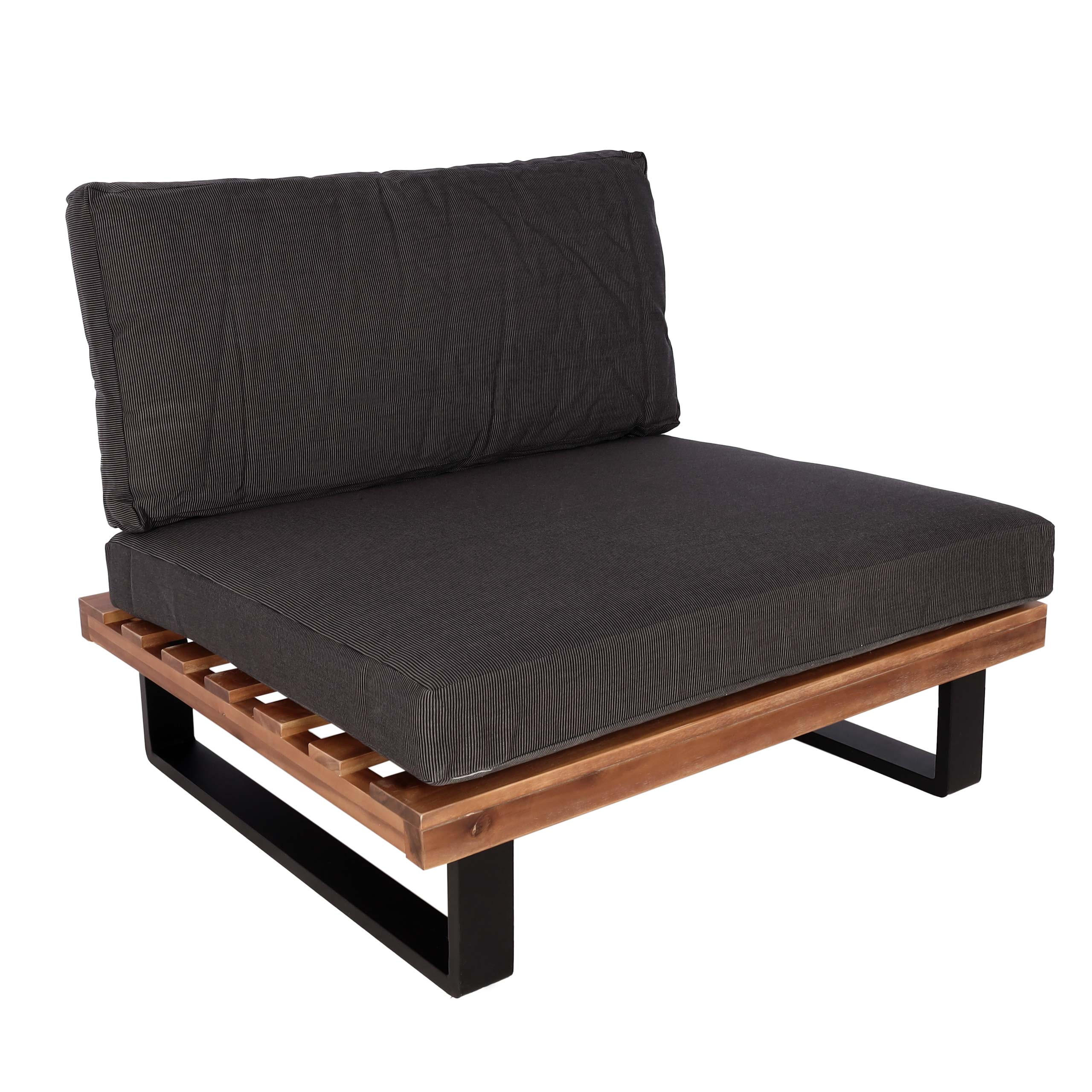 LOUNGE-SESSEL Schwarz, Dunkelbraun, Grau - Dunkelbraun/Schwarz, Holz (82/75/82cm) - MCW