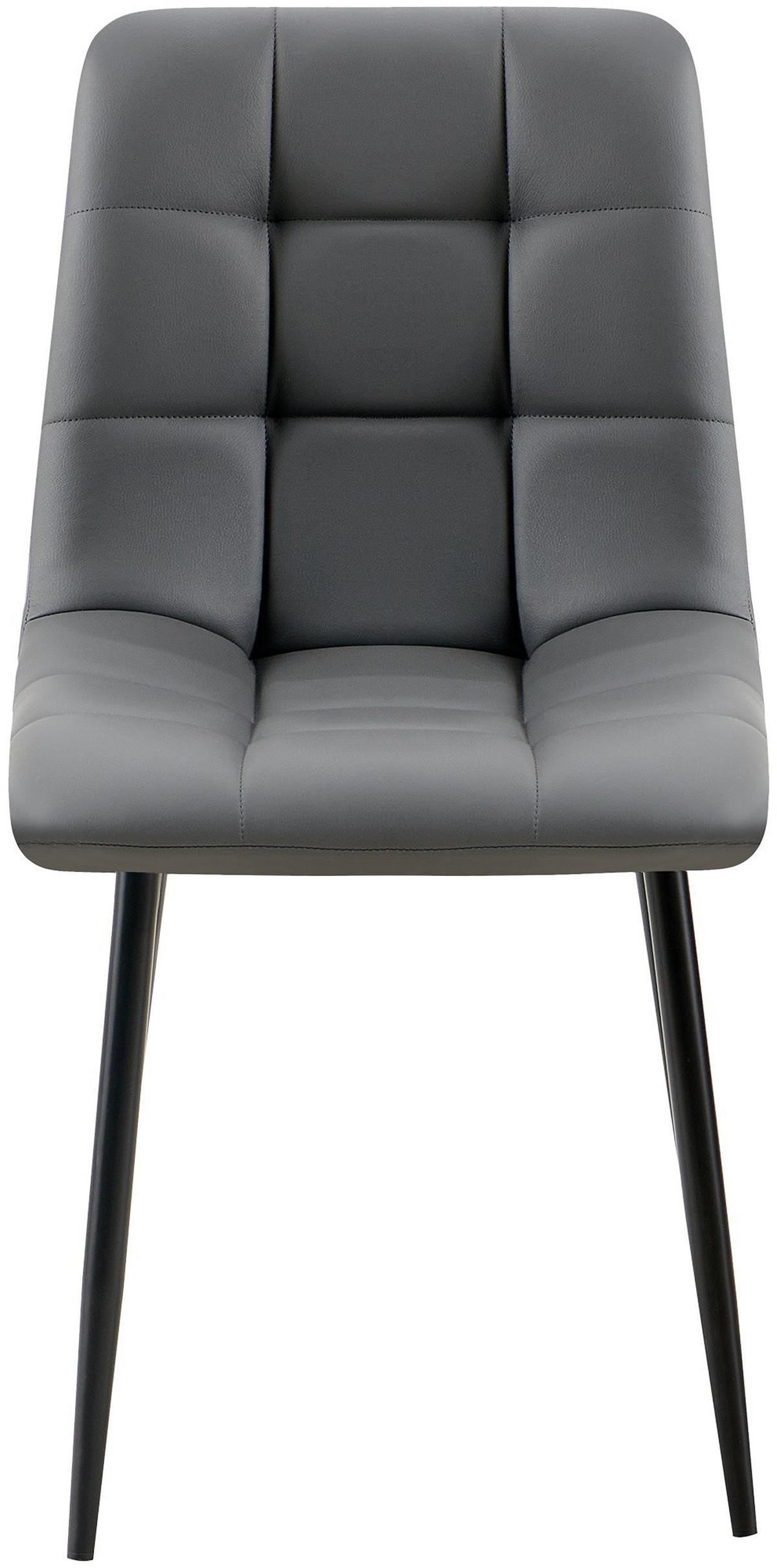 ESSZIMMERSTUHL 4er Set Fanor Kunstleder Dunkelgrau Wohnzimmerstuhl - Dunkelgrau, Leder (45/84/55cm) - DELUKE