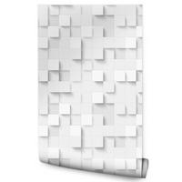 VLIESTAPETE Geometrische Quadrate in 3D-Optik – Weiß, Grau – 50x1000 cm - Weiß/Grau, Papier (50/1000cm) - Muralo