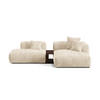 ECKSOFA modular rechts Martina aus Cord leichtes beige 2 Sitzplätze - Creme, Textil (176/285cm) - Micadoni