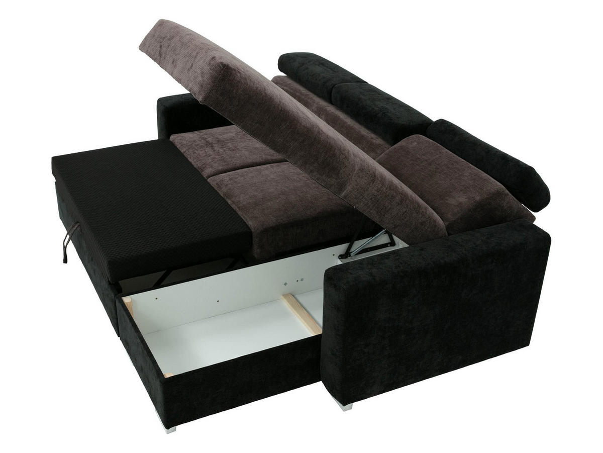 ECKSCHLAFSOFA Pedro 2rLC - Hellbraun/Silberfarben, Holz/Kunststoff (235/170cm) - MIRJAN24