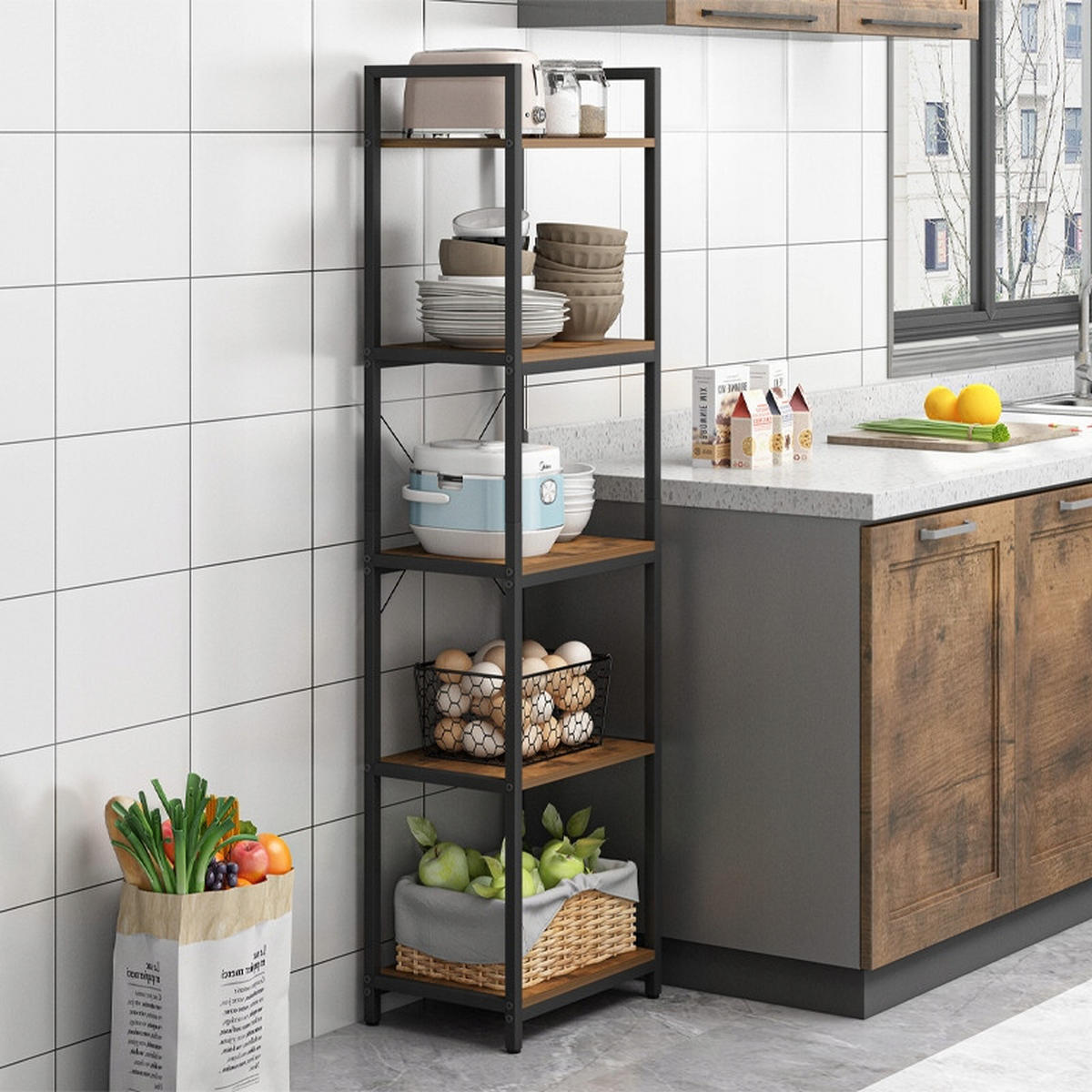BÜCHERREGAL, braun 40/30/154cm - Braun, Holzwerkstoff (40/154/30cm) - Rebiko