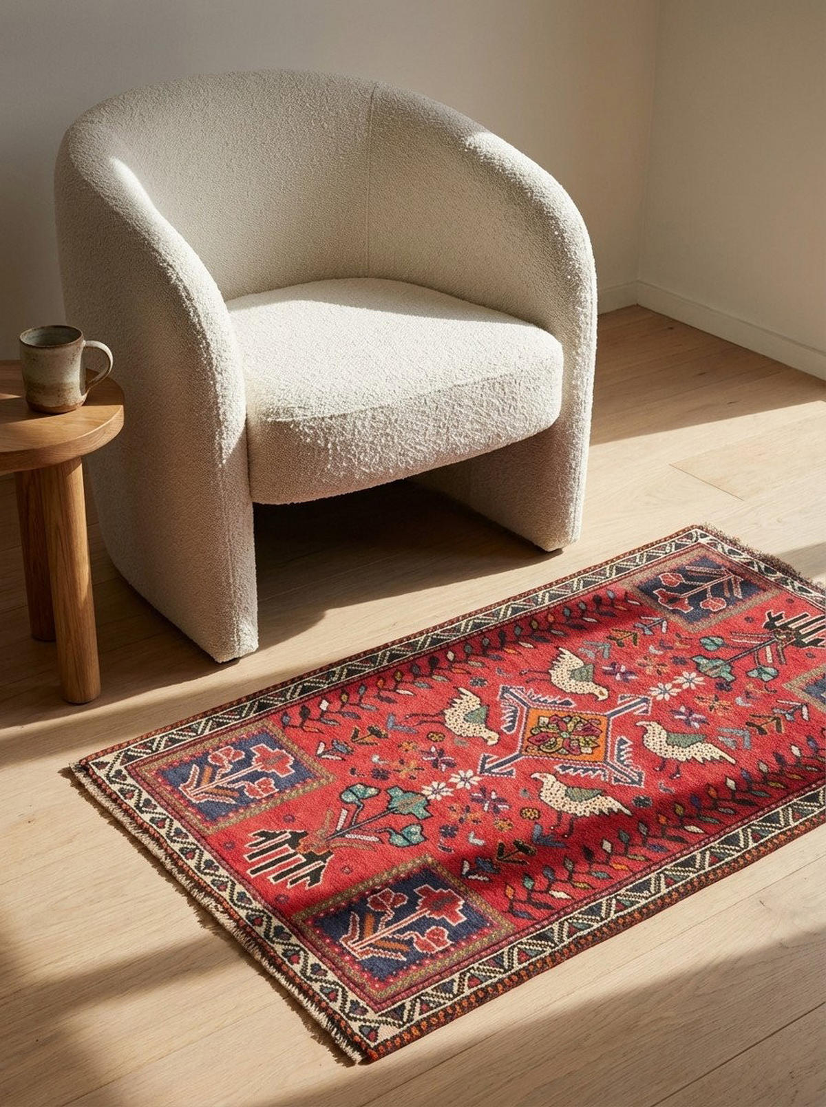 TEPPICH Gashgai Rot 131/81 cm Schurwolle - Rot, Textil (81/131cm) - Looma