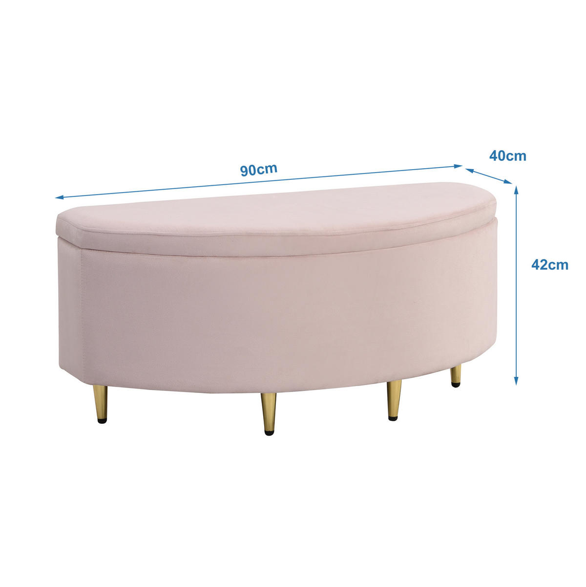 POLSTERBETT aus Samt 90x200 cm in Rosa mit verstellbarem Kopfteil - Rosa, Textil (90/200cm) - Modfu