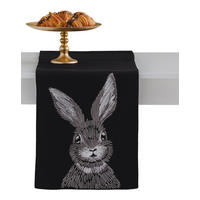 TISCHLÄUFER Banni - Schwarz, Textil (178/35/1cm) - home&you