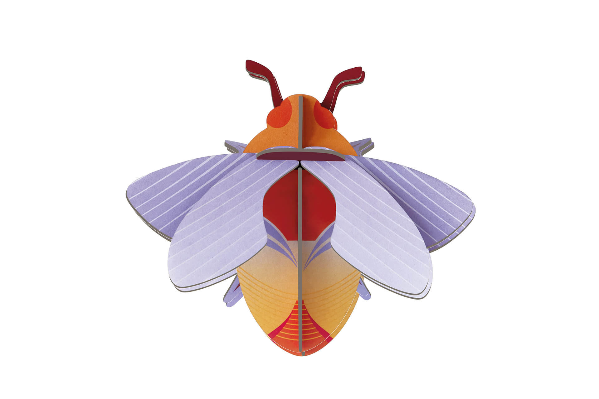 WANDDEKO Hummel 13/5.5 cm - Lila/Orange, Wellpappe (13/5.5/11cm) - KUNSTLOFT