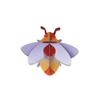 WANDDEKO Hummel 13/5.5 cm - Lila/Orange, Wellpappe (13/5.5/11cm) - KUNSTLOFT