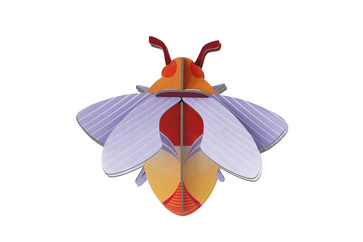 WANDDEKO Hummel 13/5.5 cm - Lila/Orange, Wellpappe (13/5.5/11cm) - KUNSTLOFT
