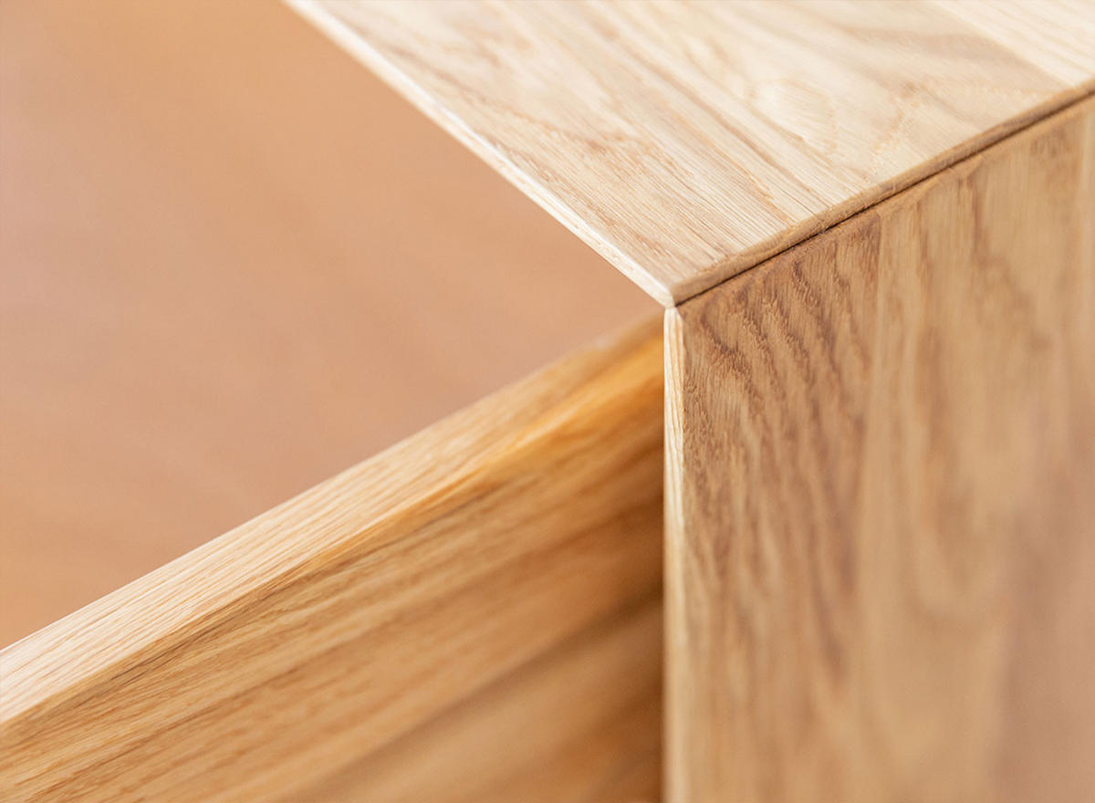 KOMMODE Modern Loft Eiche Natur 121 / 45 / 90cm - Eichefarben/Schwarz, Holz (121/90/45cm) - Feldmann-Wohnen
