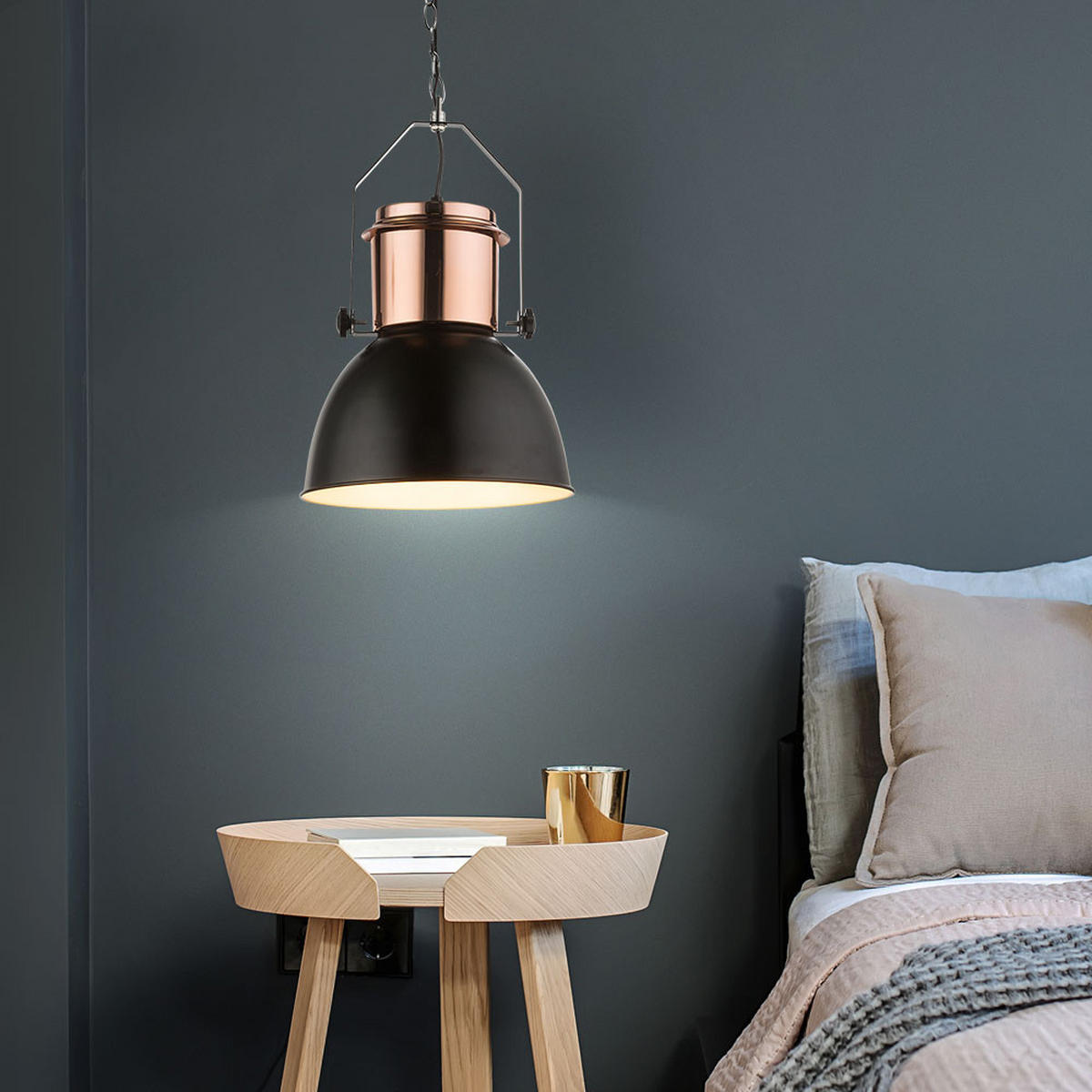 LED HÄNGELEUCHTE Kupfer Schwarz - Schwarz, Metall (27/27/120cm) - Globo Lighting