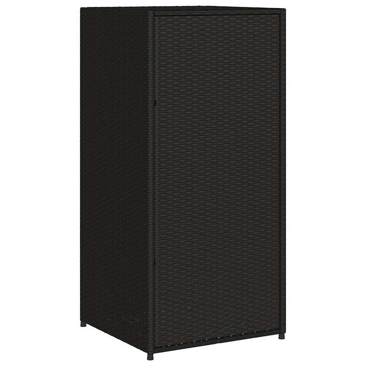 GARTENSCHRANK mit Schublade, 55/55/111 cm, aus Poly Rattan, Schwarz - Schwarz, Kunststoff (55/111/55cm) - vidaXL