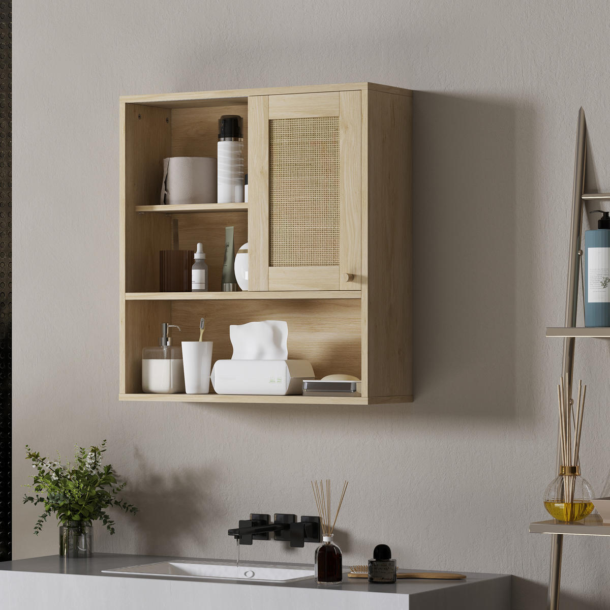 HÄNGESCHRANK Naturholz 1 Stück - Beige, Kunststoff (60/65/19.8cm) - GiPP