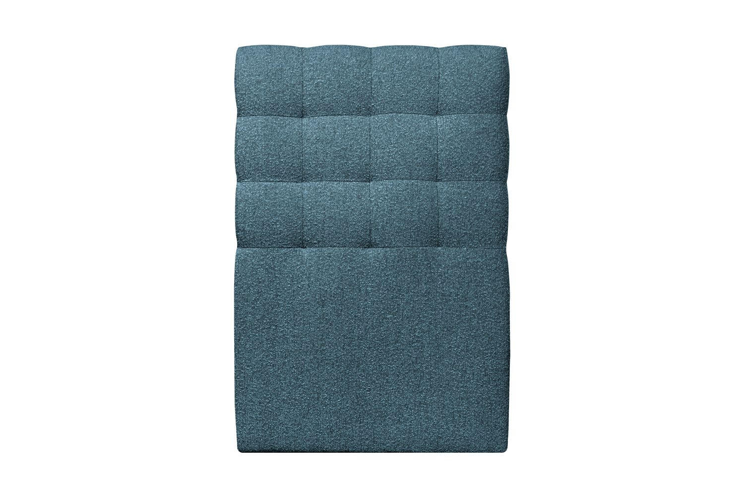 KOPFTEIL gepolstert - Gesteppt – blauer Bouclé-Stoff - 90 cm - Blau/Beige, Holz (90/120/10cm) - Sommeil de Plomb