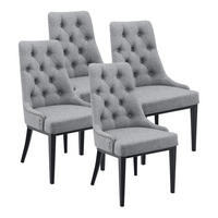 ESSZIMMERSTUHL-SET 4 TLG. Chester - Hellgrau/Schwarz, Kunststoff/Metall (100/100/60cm) - [en.casa]