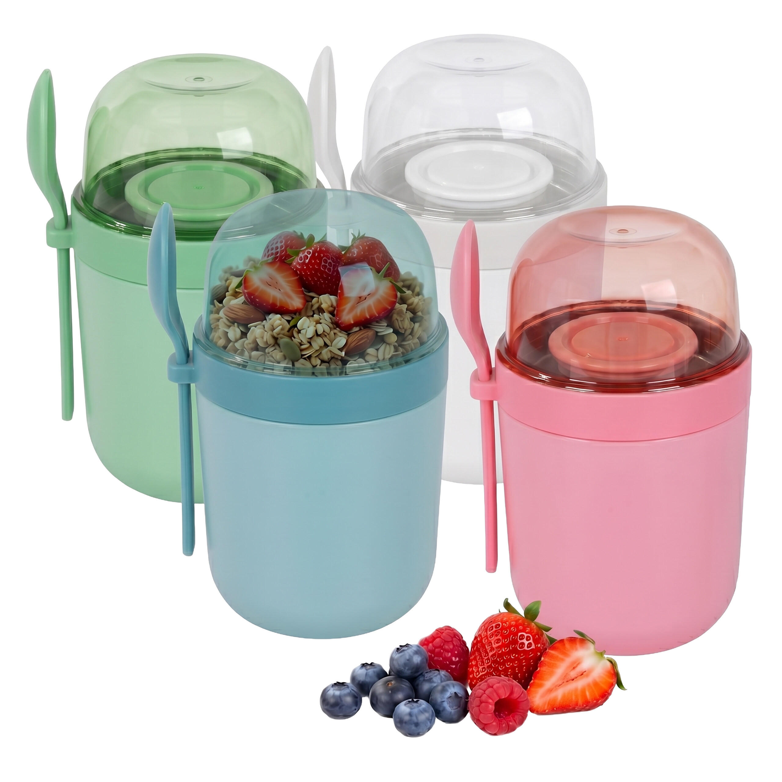 MÜSLIBURK Flerfärgad 4-delars-set - Multicolor, Plast - Relaxdays