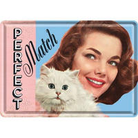 MINIBLECHSCHILD 10/14 cm Say it 50's Perfect Match - Multicolor, Metall (14/10/0.1cm) - Nostalgic-Art