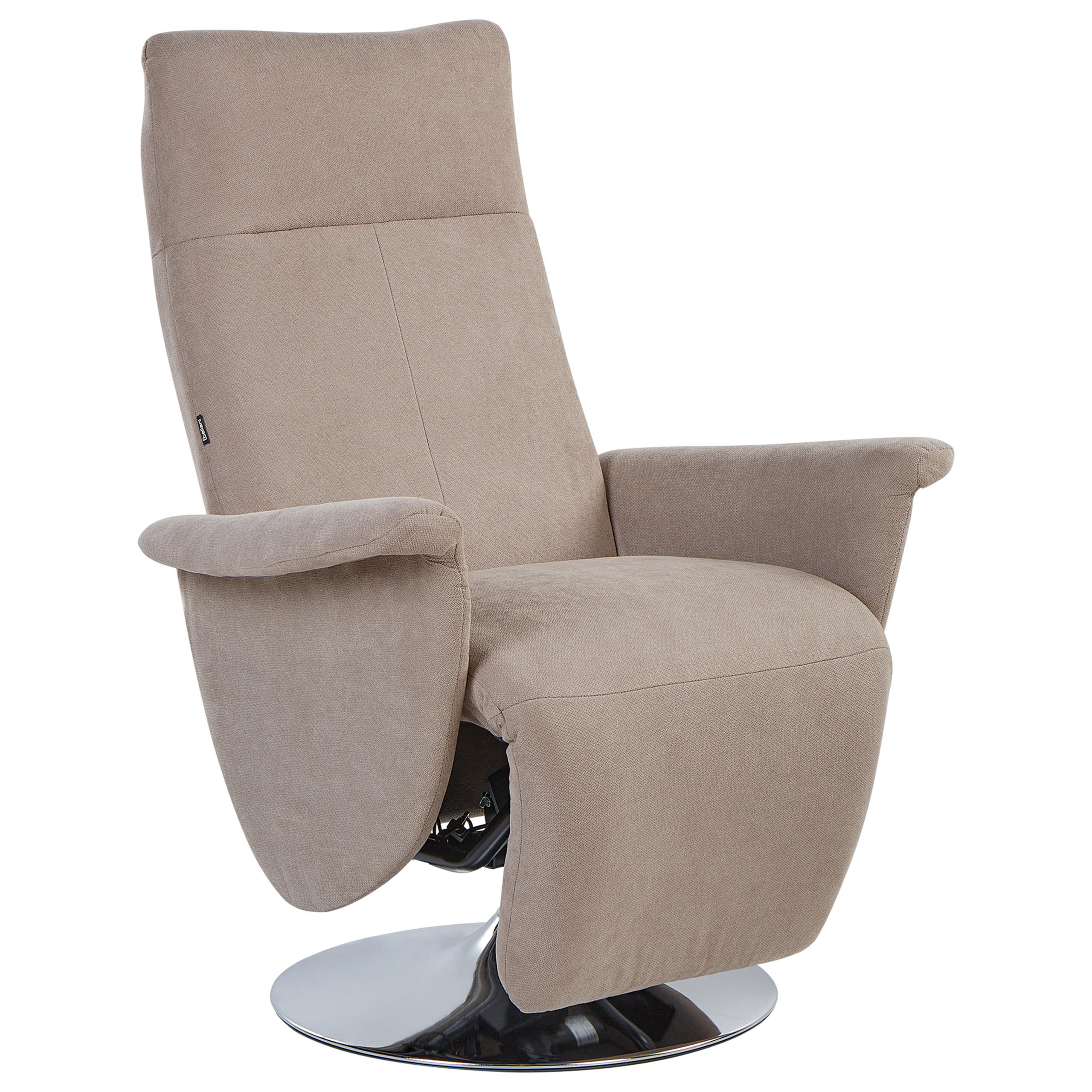 SESSEL Stoff Taupe Prime - Beige/Silberfarben, Textil (82/113/80cm) - Beliani