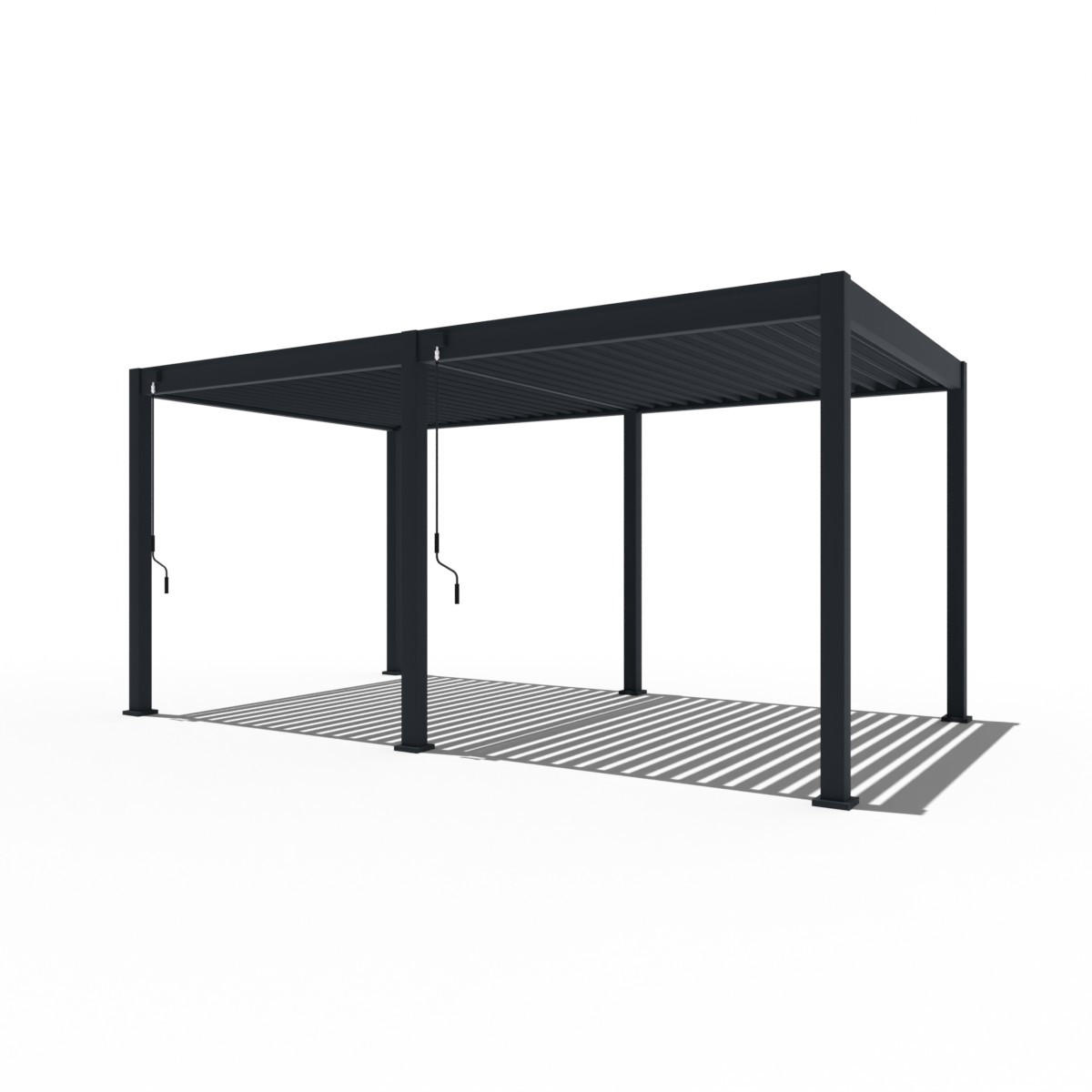 PERGOLA Terrassenüberdachung Trumpf | Alu-Stahl Pavillon | 3 x 5,3 M | anthrazit | Pergola - Anthrazit, Metall (530/255/300cm) - PergoLine
