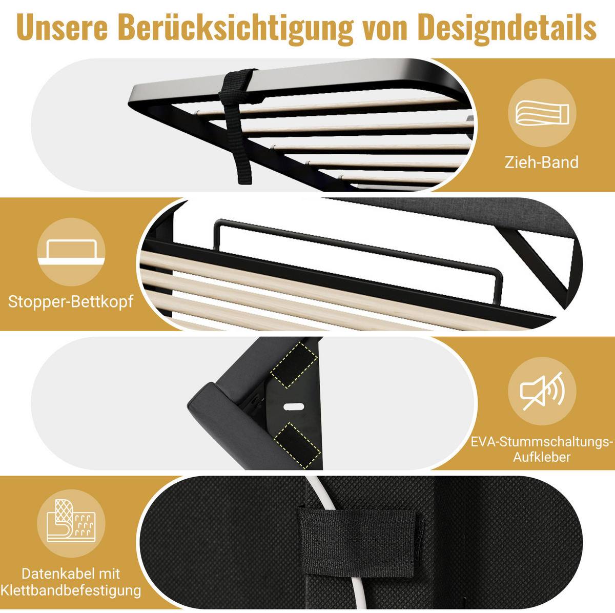 ČALOUNĚNÁ postel z lnu, 140/190 cm šedá, s úložným prostorem, LED osvětlením a USB nabíjením - šedá, textil (140/190cm) - BEAOK