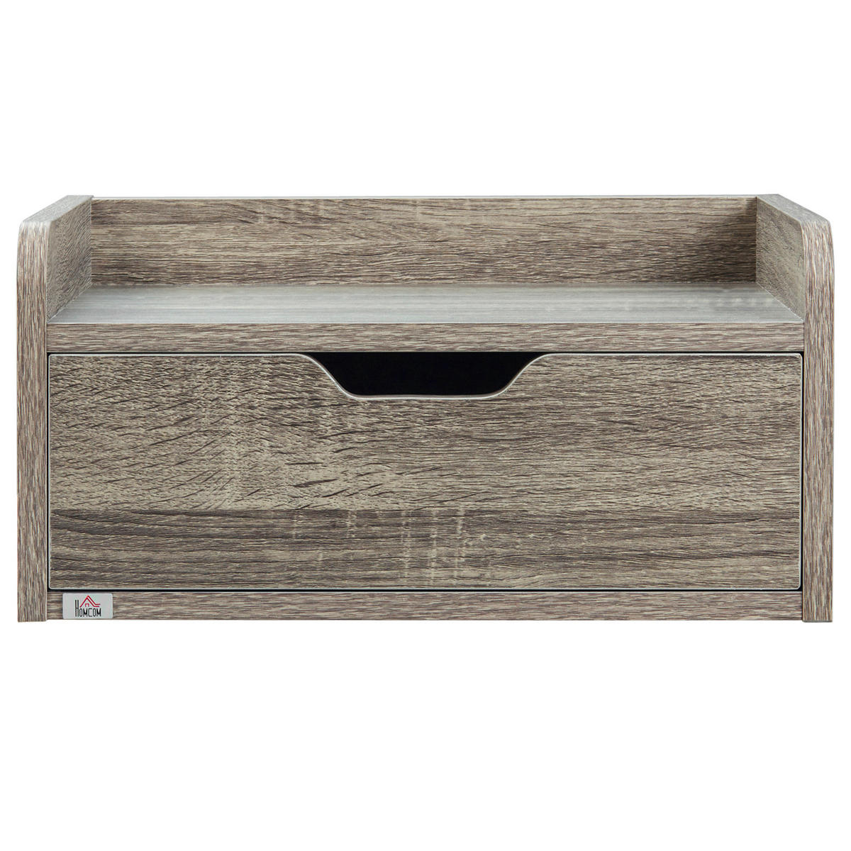 NACHTTISCH Grau Spanplatte wandhängend mit Schublade 2er-Set - Grau, Holzwerkstoff (40/19.5/30cm) - PANGIVO