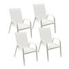 GARTENSTÜHLE Marbella Weiß 4er-Set - Weiß, Kunststoff (56.5/92.5/76cm) - Happy Garden
