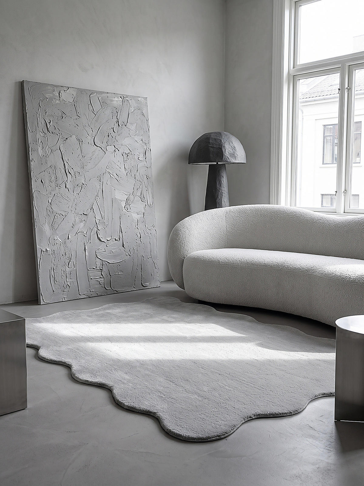 HOCHFLORTEPPICH Antirutsch Uni TIRSO Polyester Grau 120 x 160 cm - Grau, Textil (120/160cm) - KADIMA DESIGN