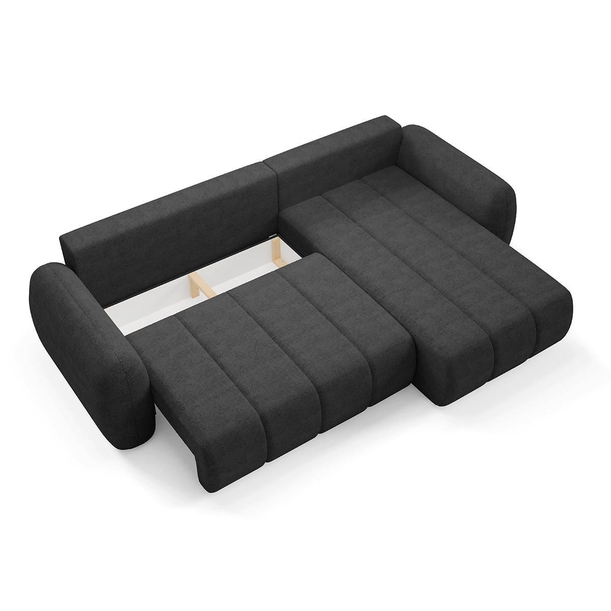 ECKSOFA Cesar 3 Sitzplätze Dunkelgrau - Grau, Holz (304/190cm) - Petits-meubles