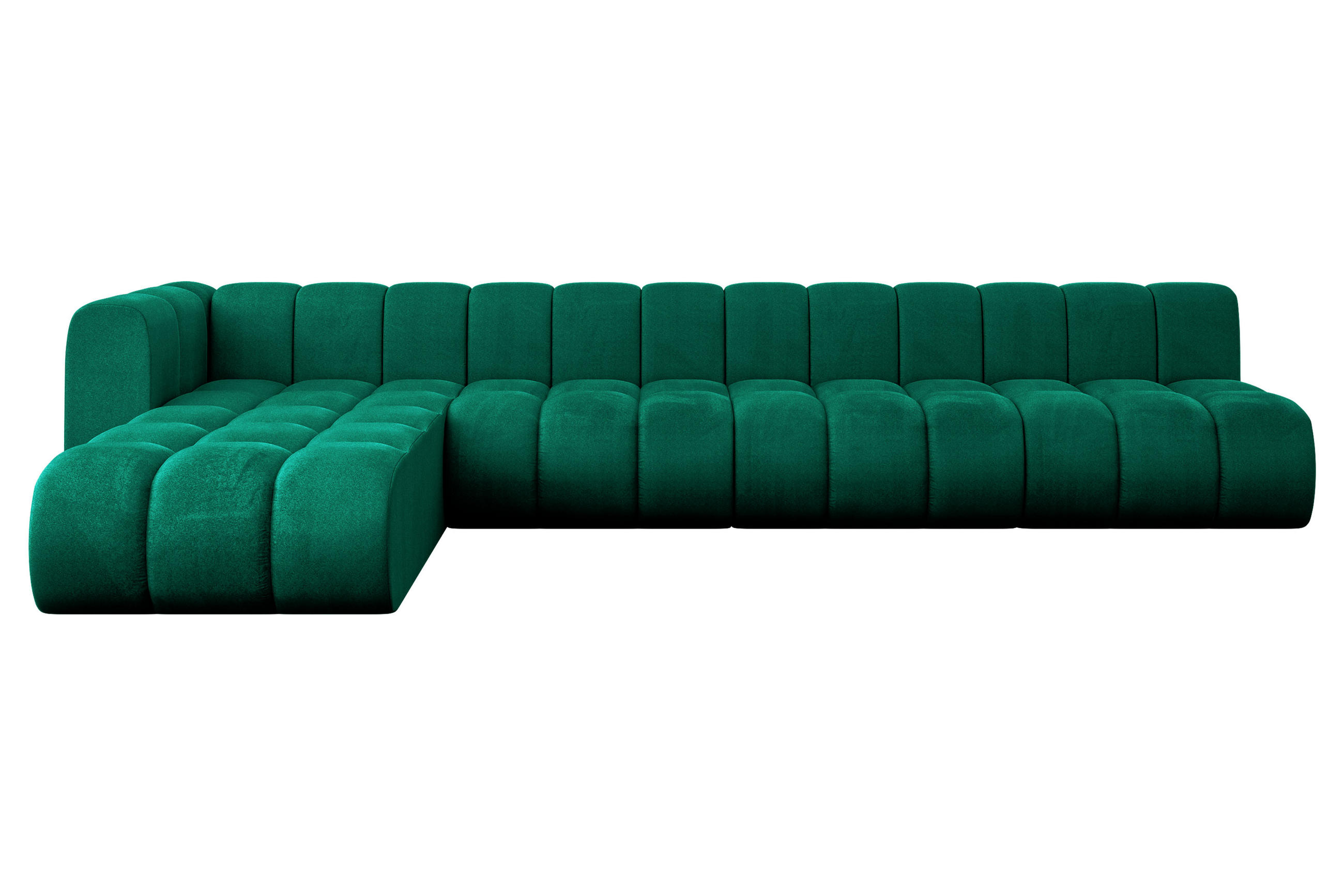 ECKSOFA modulares Sofa Darnel-L3 - 387x177x70 cm Grün - Dunkelgrün, Holzwerkstoff/Textil (387/177cm) - ALTDECOR