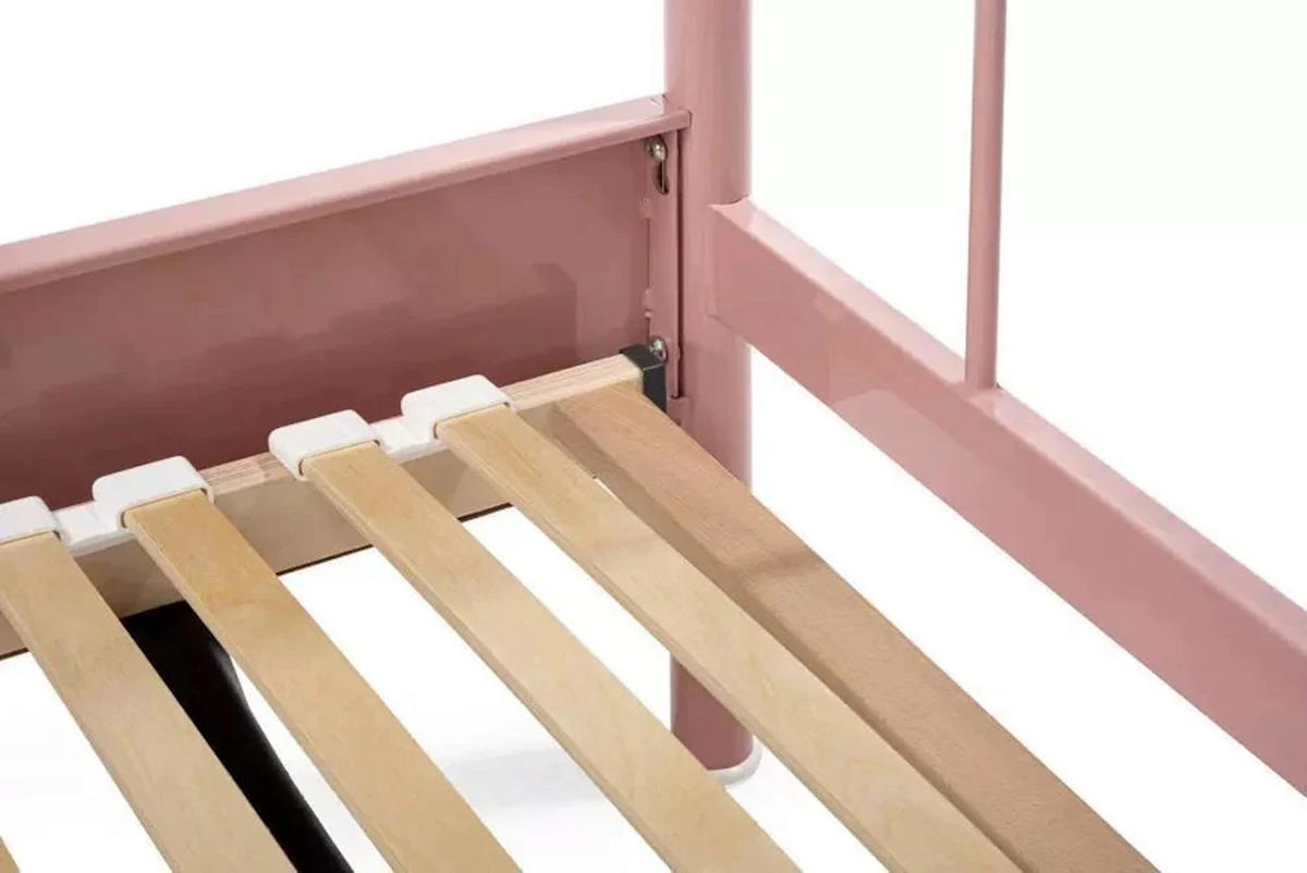 METALLBETT Maya / 90 x 200 cm / pink - Rosa, Metall (90/200cm) - BED BOX