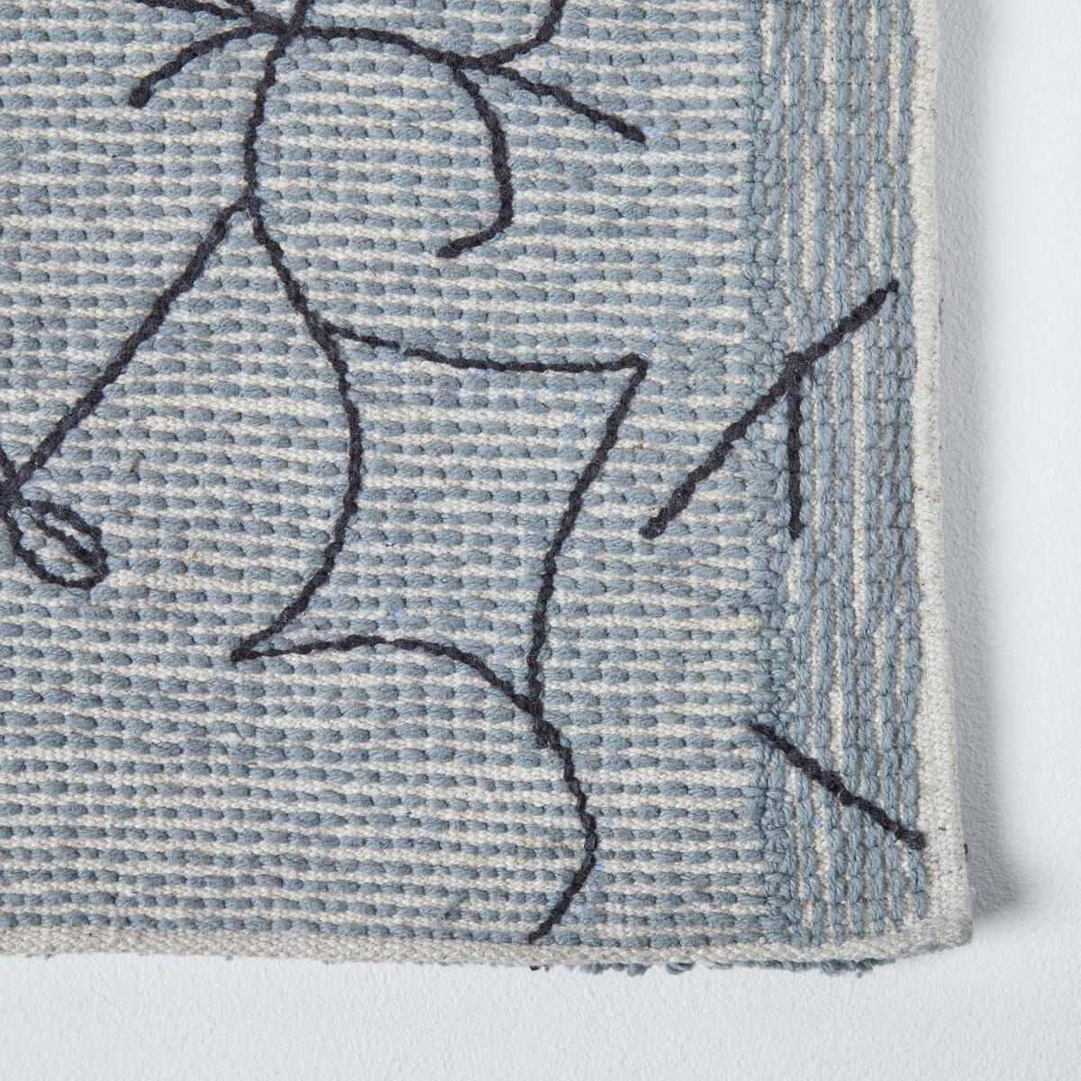 BADEMATTE 50/80 cm Damast-Muster, Baumwolle - Grau, Textil (50/80cm) - Homescapes