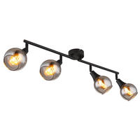 LED DECKENLEUCHTE Metall Schwarz Matt - Schwarz, Glas (60/9/16cm) - Globo Lighting
