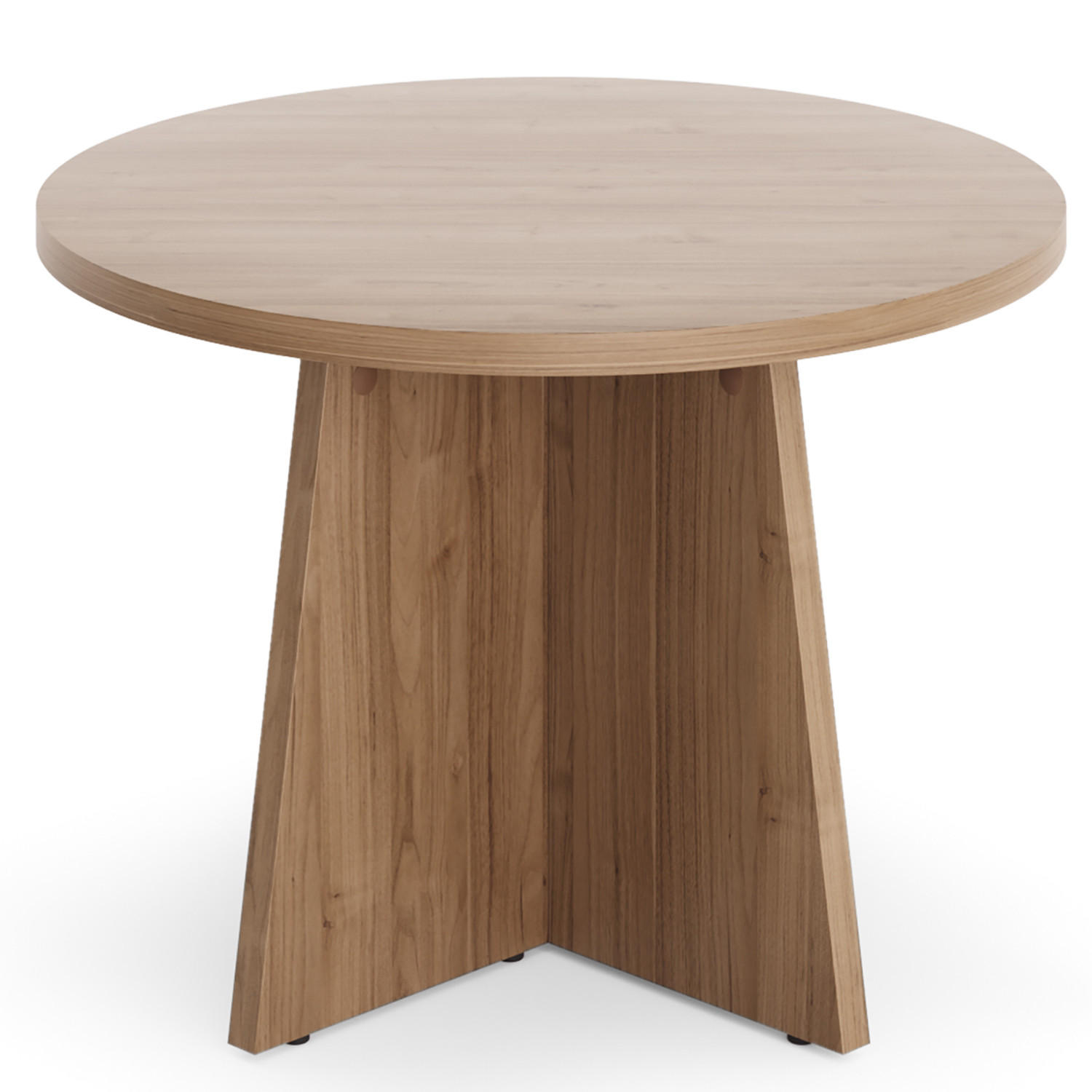 Beautysofa KONFERENČNÍ STOLEK Aurora 58 cm, kulatý stolek do obývacího pokoje s moderním designem, ořech
