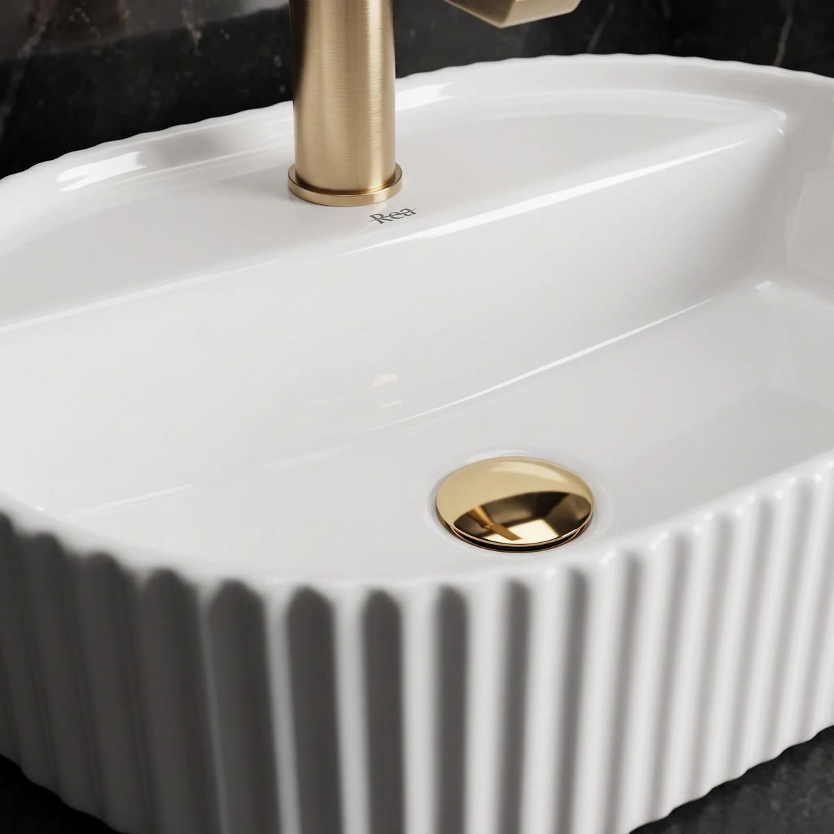 AUFSATZWASCHBECKEN Rea Marcela 45 - Weiß, Keramik (34/13.5/44.5cm) - REA