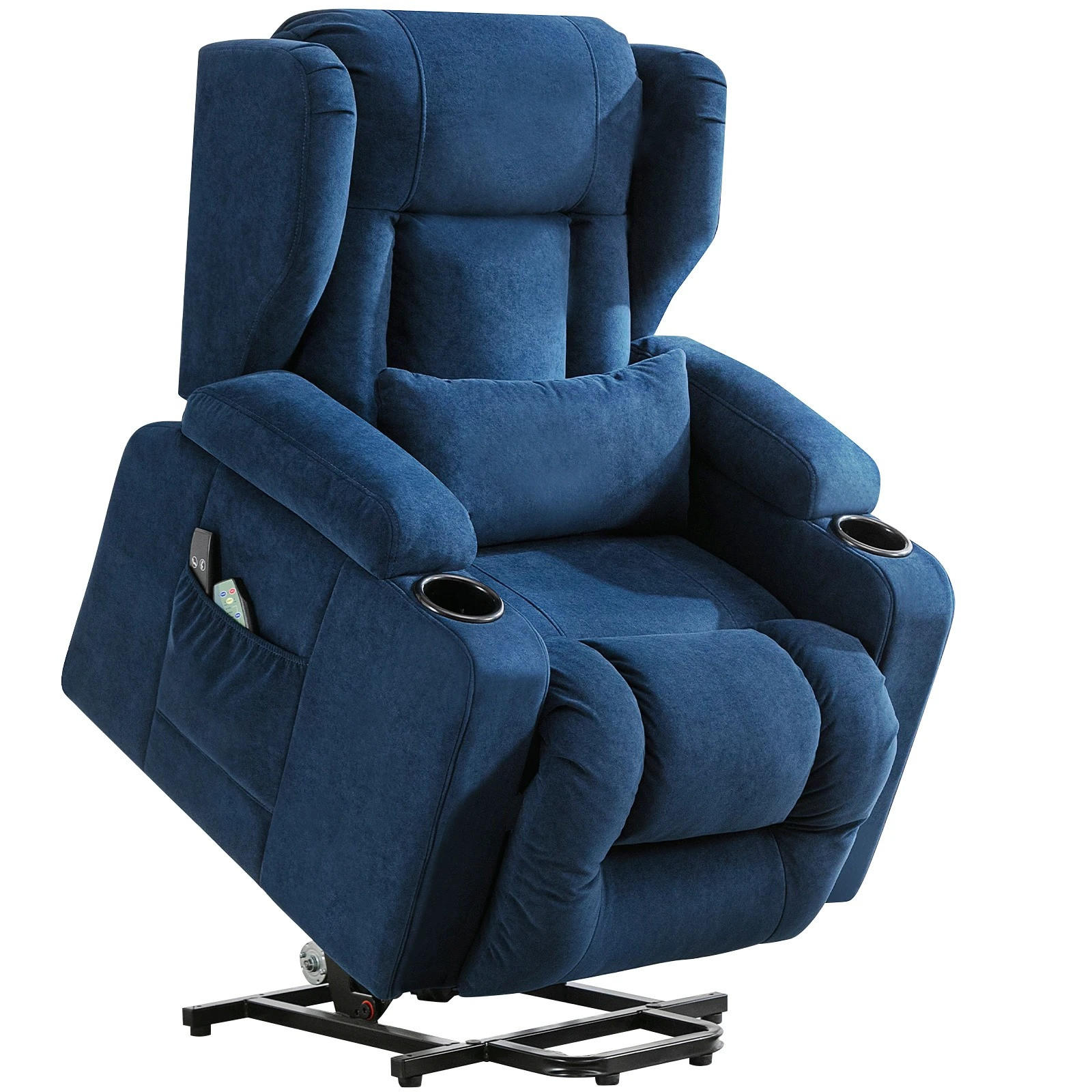 RELAXSESSEL Aufstehhilfe Stoff Blau - Blau, Textil (82.8/100.33/74.93cm) - Kaket