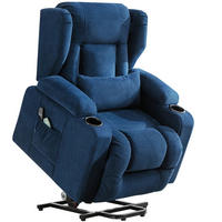 RELAXSESSEL Aufstehhilfe Stoff Blau - Blau, Textil (82.8/100.33/74.93cm) - Kaket