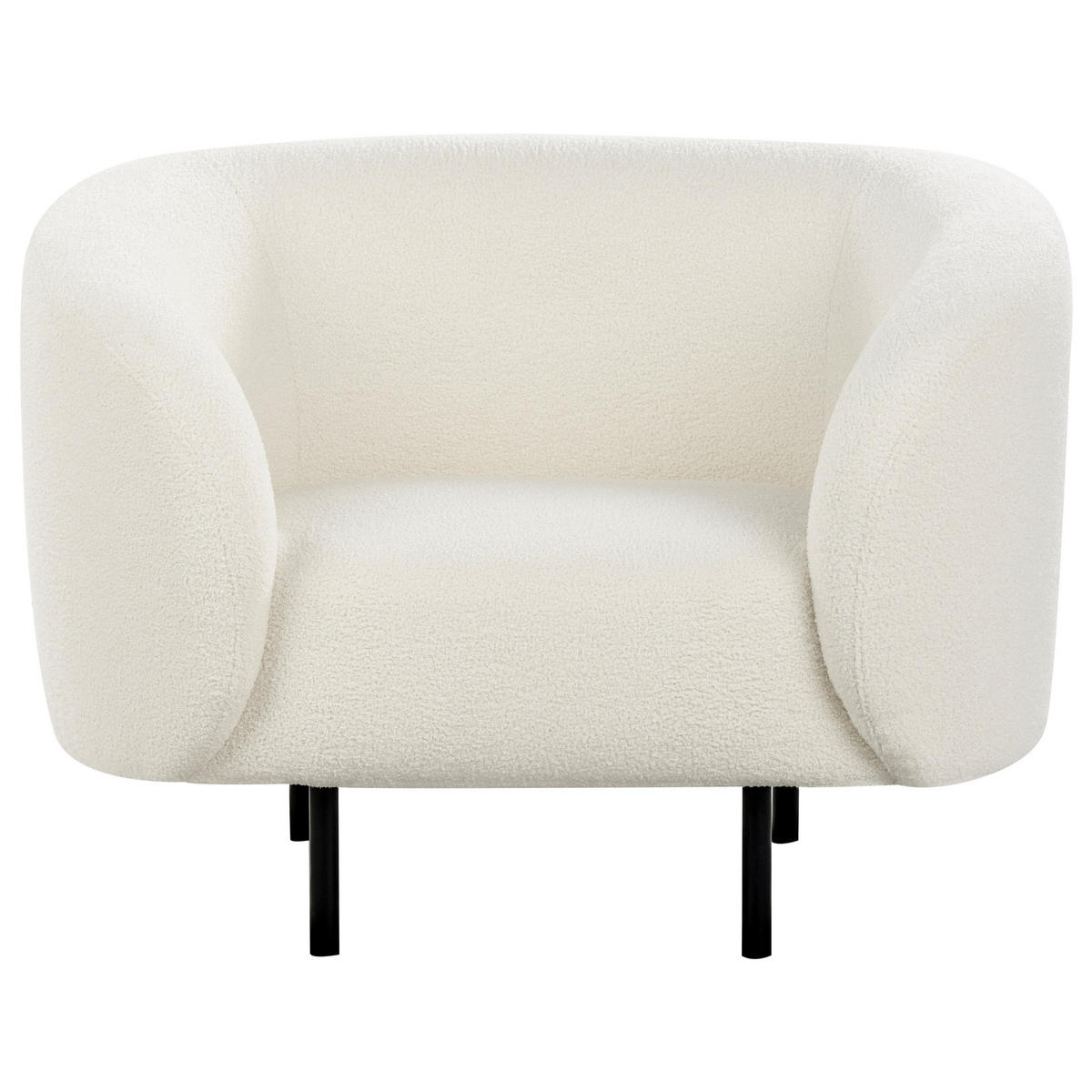 SESSEL Weiß Loen - Schwarz/Weiß, Textil (105/79/70cm) - Beliani