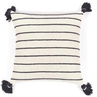 DEKOKISSEN mit Pompons Dotted line 45/45/7 cm - Weiß, Naturmaterialien (45/45cm) - Today