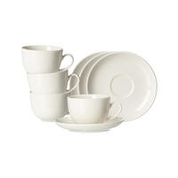 KAFFEETASSEN MIT UNTERTASSEN Casablanca weiß 200 ml 8er Set - Weiß, Keramik (1/1/1cm) - Ritzenhoff Breker