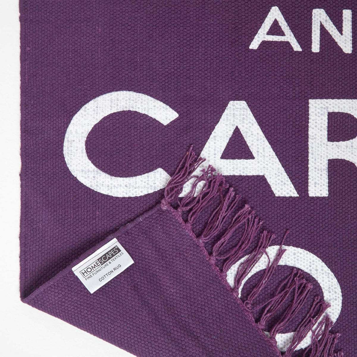 BAUMWOLLTEPPICH Keep Calm and Carry On 60/100 cm - Lila, Textil (60/100cm) - Homescapes