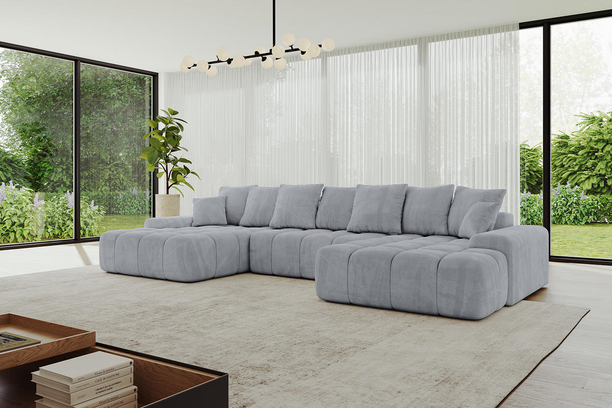 WOHNLANDSCHAFT ENSI-U - 353x164x69 cm Titanfarben - Titanfarben, Holzwerkstoff/Kunststoff (357/69/164cm) - ALTDECOR