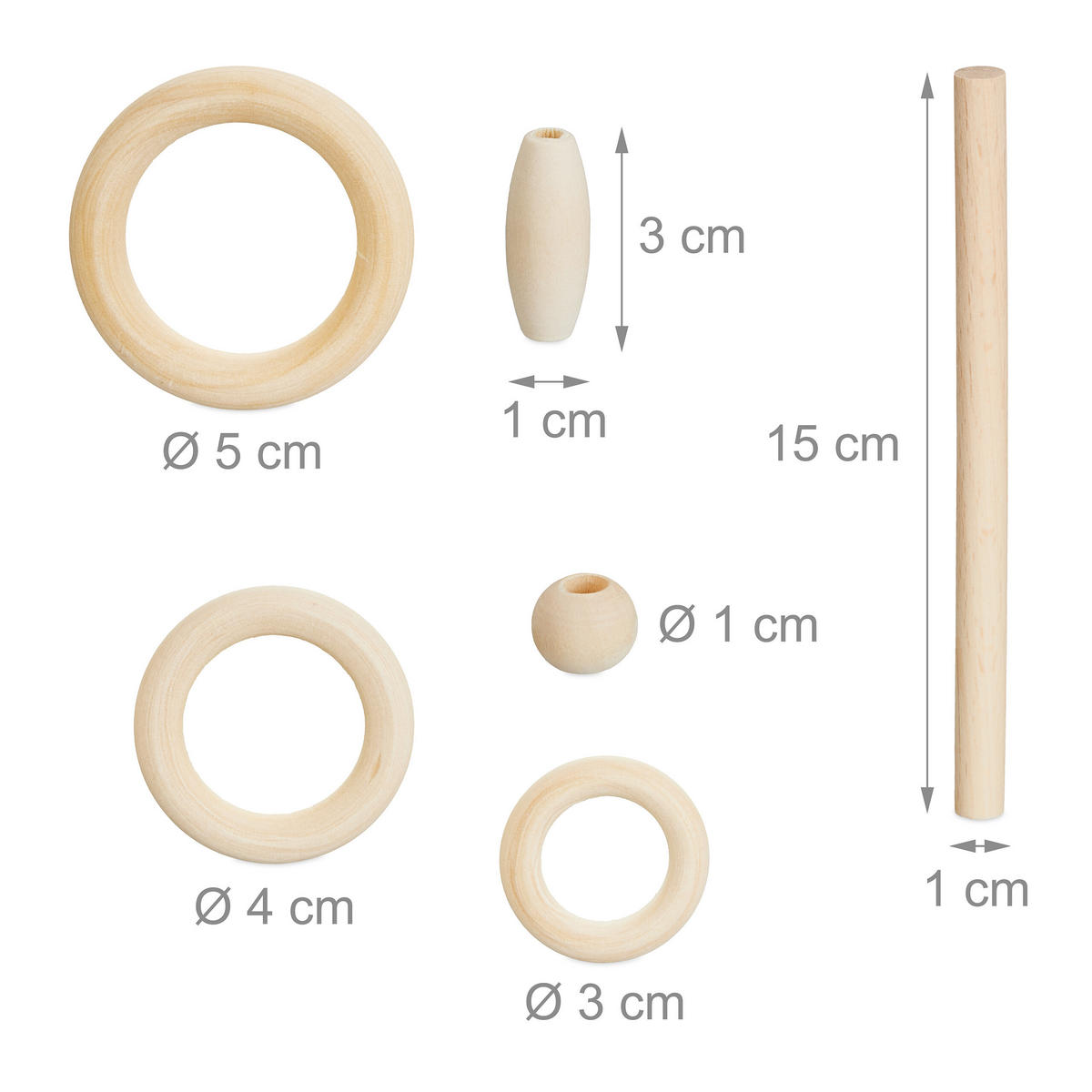 74-TLG.MAKRAMEE-SET - Multicolor, Holz/Textil (10009/0.3/0.3cm) - Relaxdays