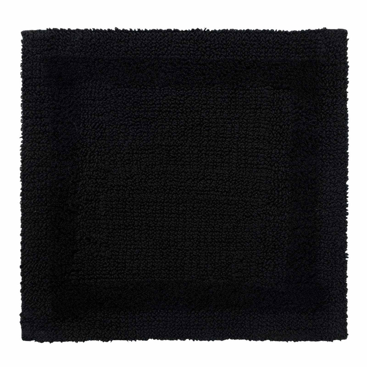 DUSCHVORLEGER 50/50 cm, 100% Baumwolle, wendbar - Schwarz, Textil (50/50cm) - Homescapes