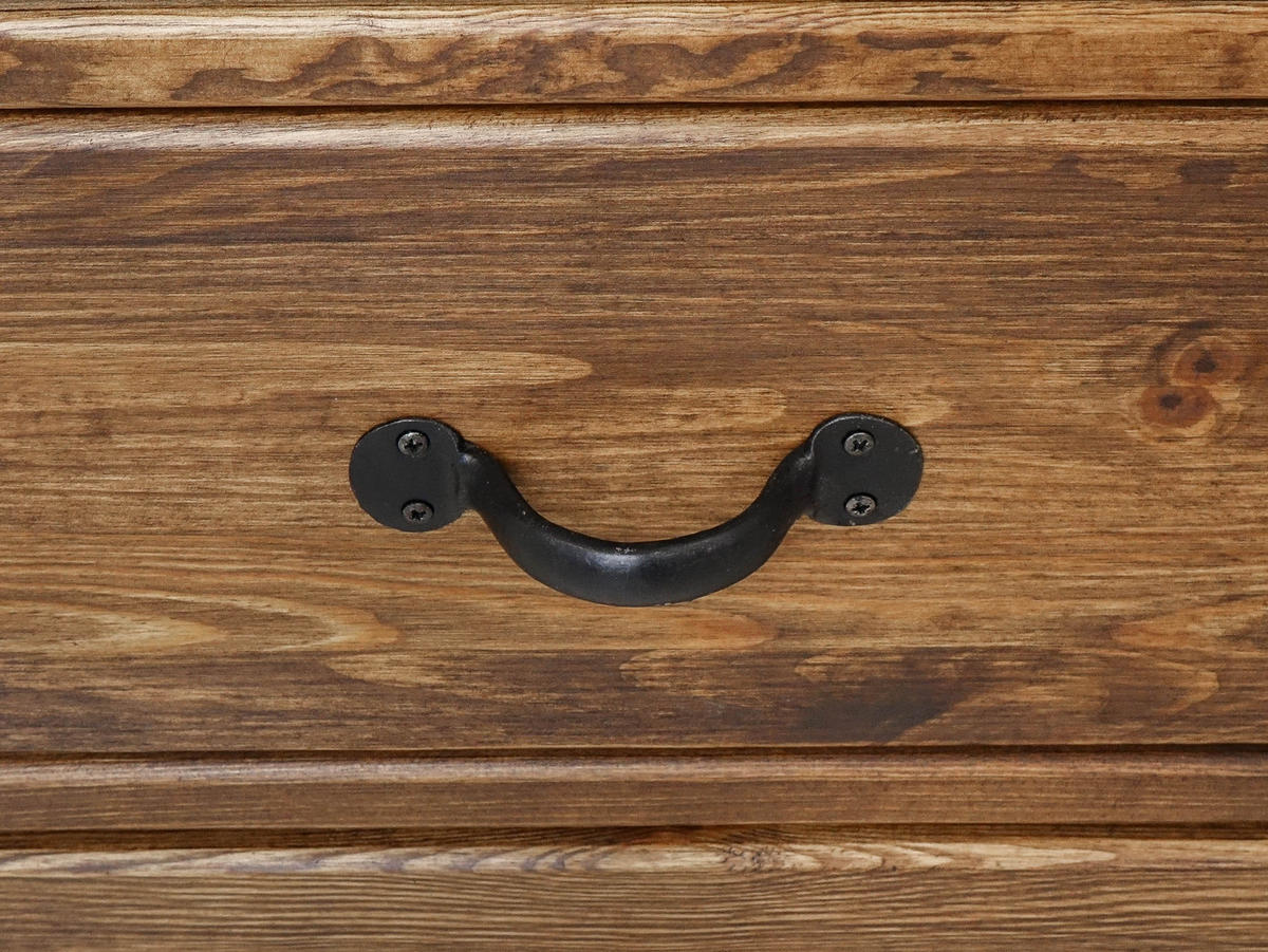 KLEIDERSCHRANK aus Massivholz Rustyk 1D - Dunkelbraun/Schwarz, Holz (57/190/60cm) - Seart