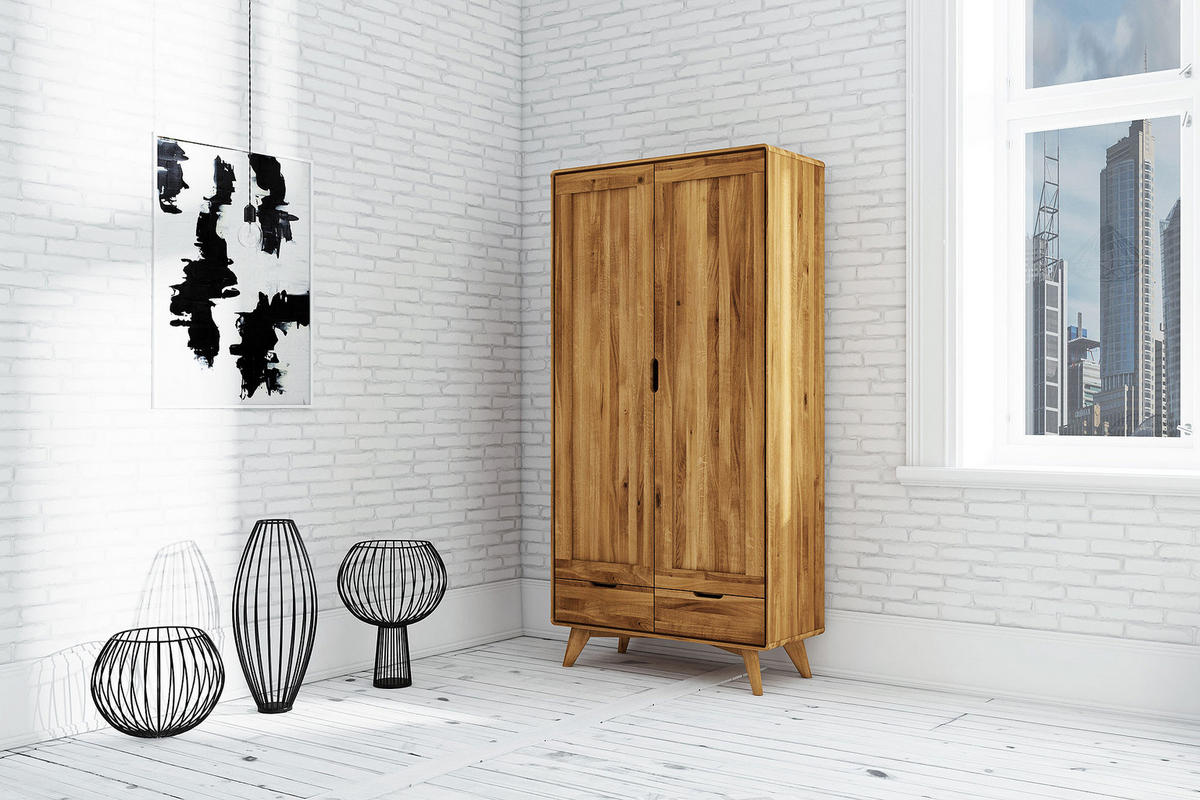 GREG KLEIDERSCHRANK Wildeiche - Wildeiche, Holz (90/180/45cm) - byoak