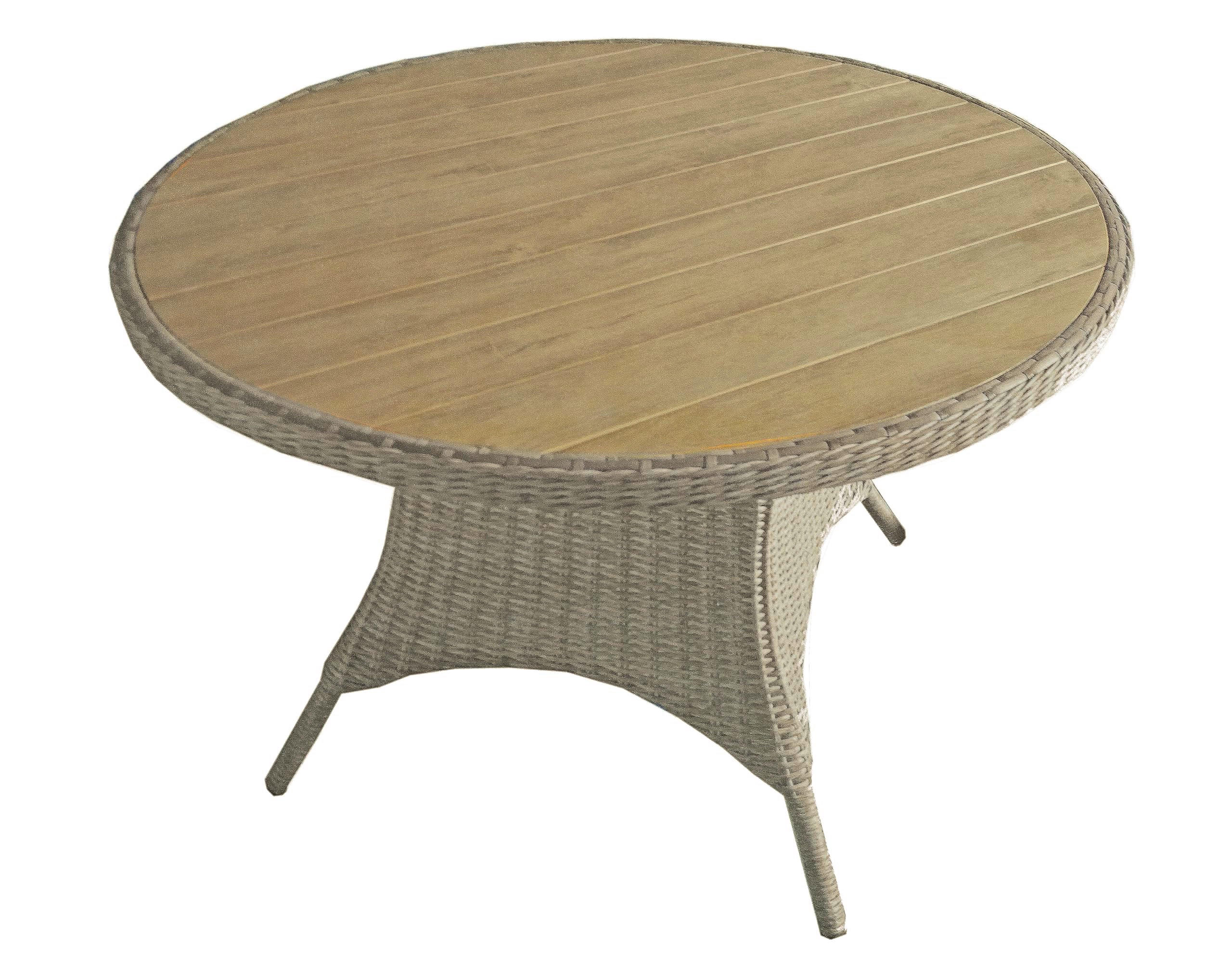 GARTENTISCH Cities rund Teak-Look Terrassentisch - Braun, Kunststoff (100/100/73cm) - DELUKE
