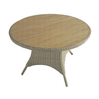 GARTENTISCH Cities rund Teak-Look Terrassentisch - Braun, Kunststoff (100/100/73cm) - DELUKE