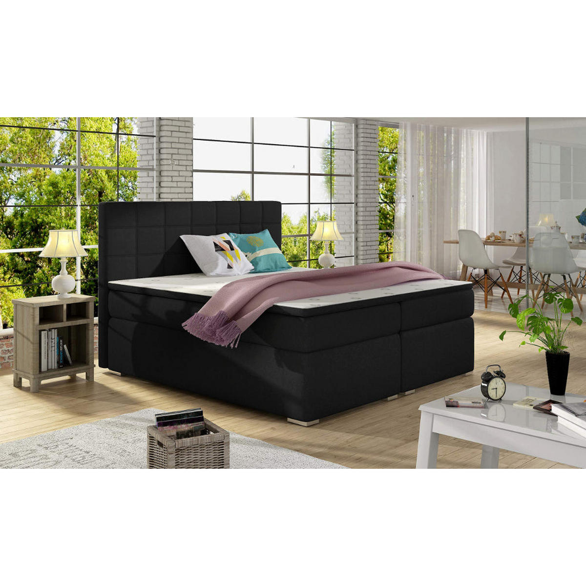 BOXBETT Alice Bonellfederkern - Schwarz, Holz/Holzwerkstoff (160/200cm) - Best For Home